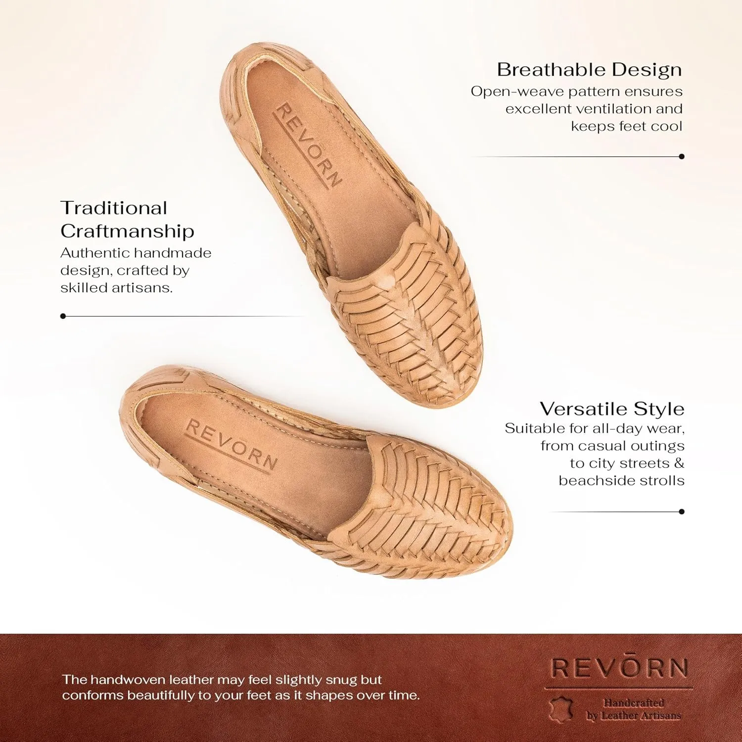 REVORN - SAINT Designer Huarache | Handcrafted Women Sandal | 100% Genuine Leather | Ultra Comfortable Insole | Flexible Sole | Sophisticated Design