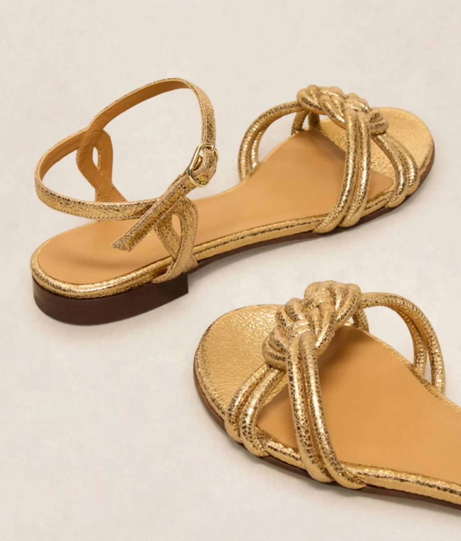 Rivecour N°112 Gold Leather Sandals