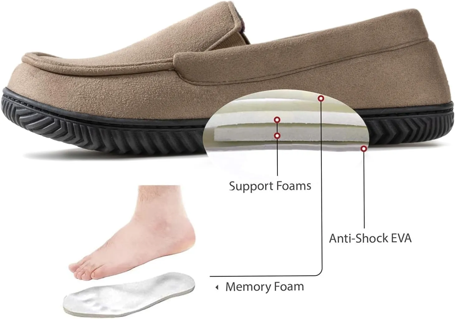 RockDove Men's Alexander Flannel Lined Loafer Slipper