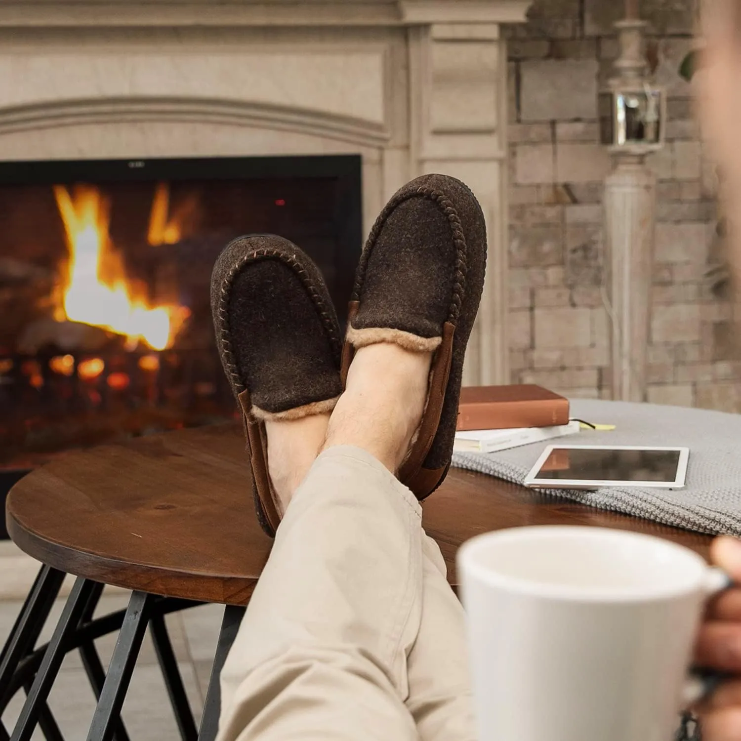 RockDove Men's Hearthfire Memory Foam Moc Slipper