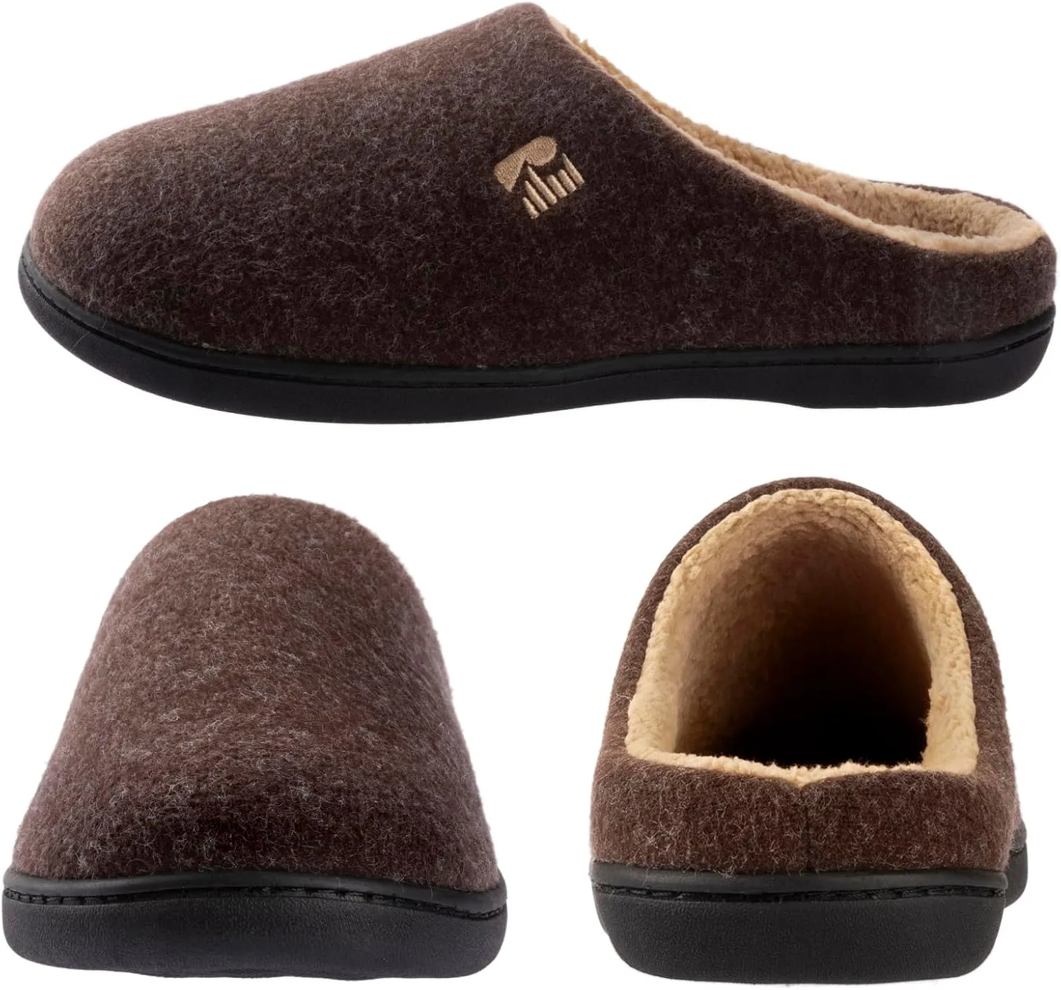 RockDove Men's Sherpa Lined Memory Foam Clog Slipper