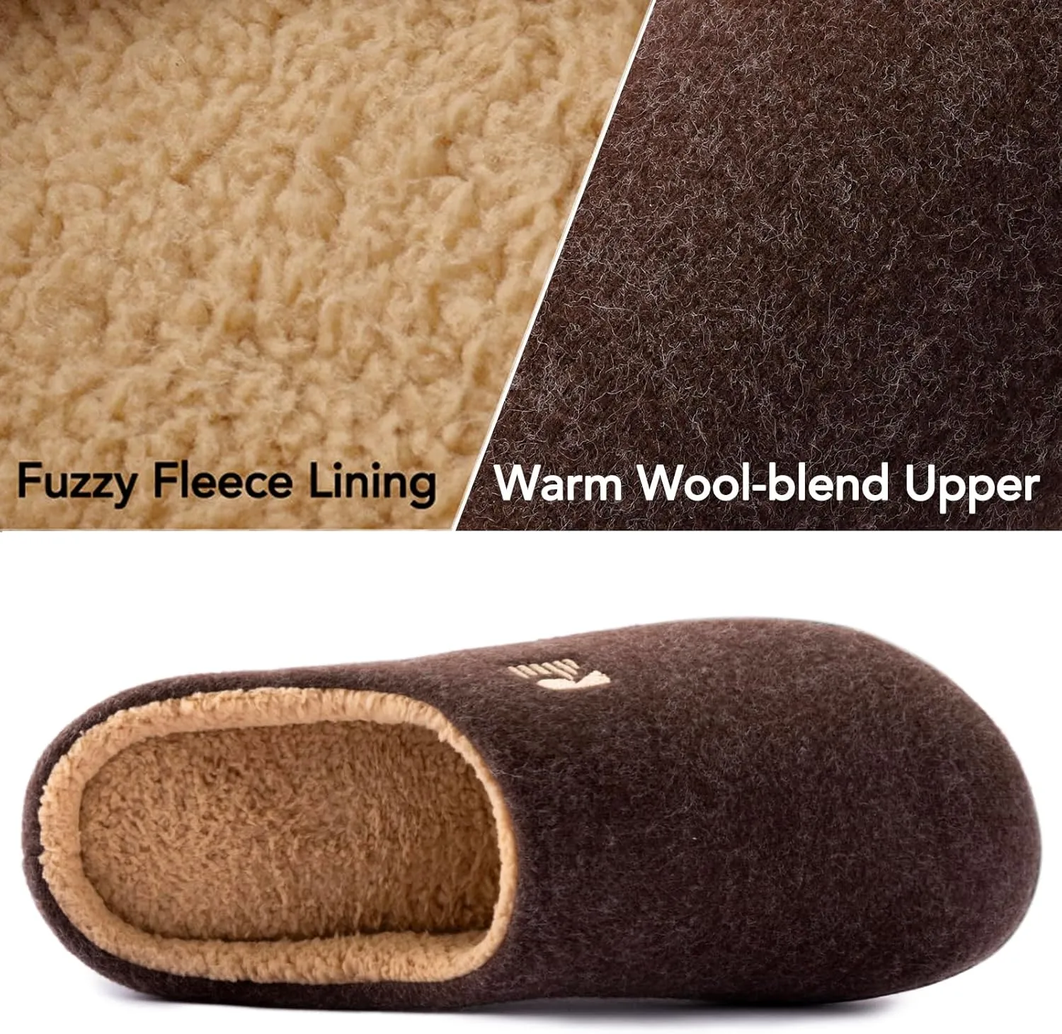 RockDove Men's Sherpa Lined Memory Foam Clog Slipper