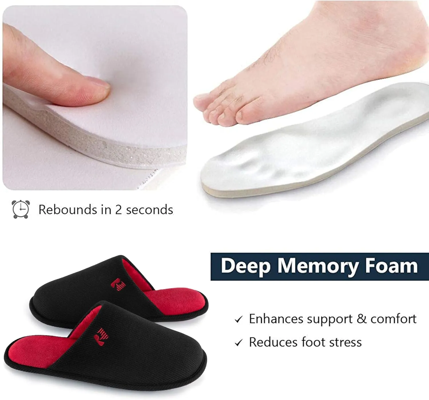 RockDove Men's Two-Tone Memory Foam Lightweight Scuff House Slipper