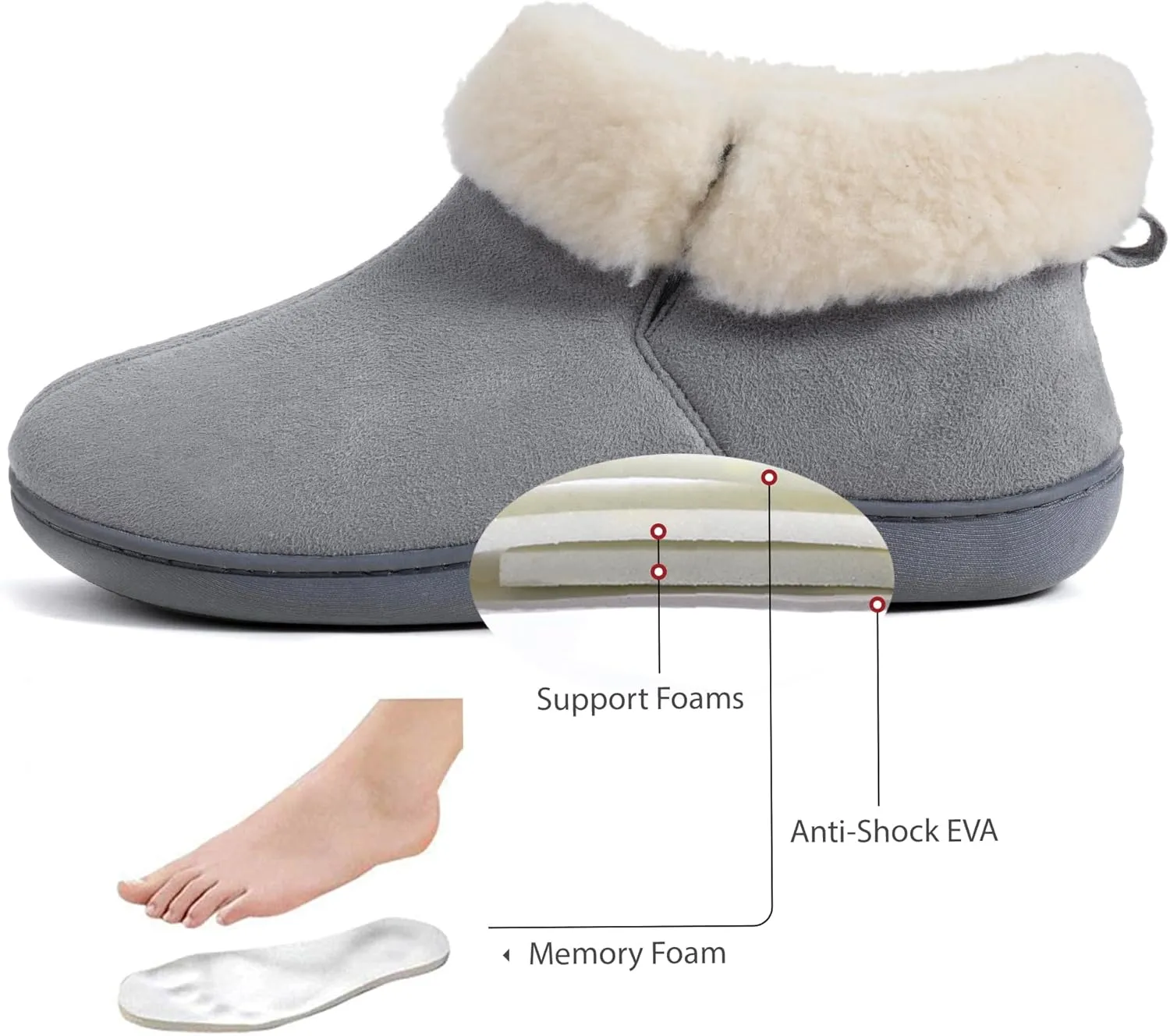 RockDove Women's Sierra Faux Leather Bootie Slipper