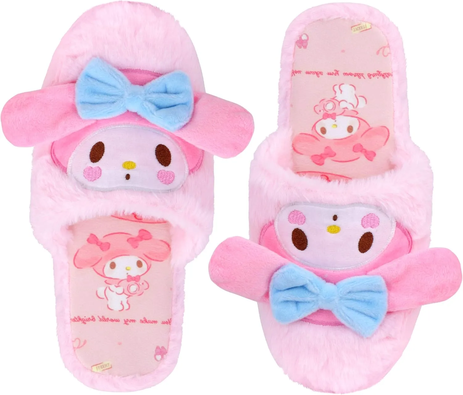 Roffatide Anime Slippers Plush Slippers Furry Indoor Slide Slipper Bedroom Shoes House floor Slipper for Women girls