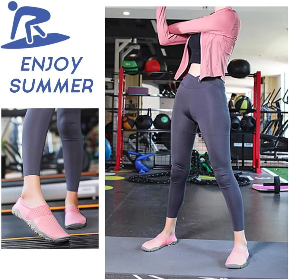 Rojeam Barefoot Water Shoes for Men Women Quick Drying Sports Aqua Socks for Beach Surf Diving Swim