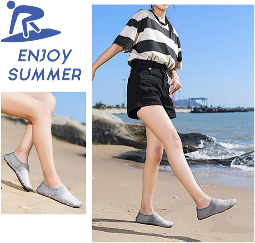 Rojeam Barefoot Water Shoes for Men Women Quick Drying Sports Aqua Socks for Beach Surf Diving Swim