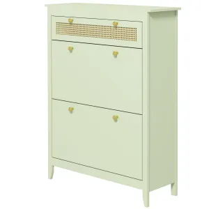 Rootz Shoe Cabinet - Shoe Chest - Shoe Storage - Organizes 12 Pairs - 88 x 30 x 120 cm - Green