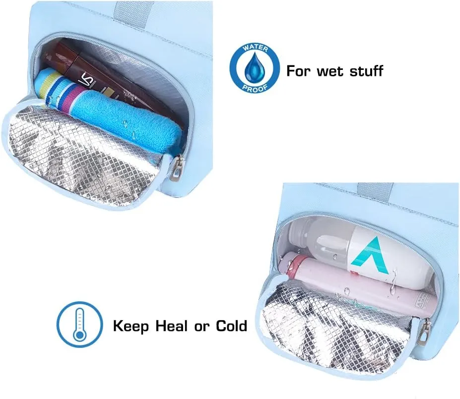 ROTOT Gym Duffel Bag, Gym Bag with Waterproof Shoe Pouch, Weekend Travel Bag with a Water-resistant Insulated Pocket
