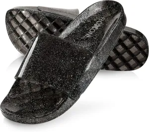 Roxoni Women's Summer Flip Flop Open Toe Jelly Glitter Slide Sandal Slippers