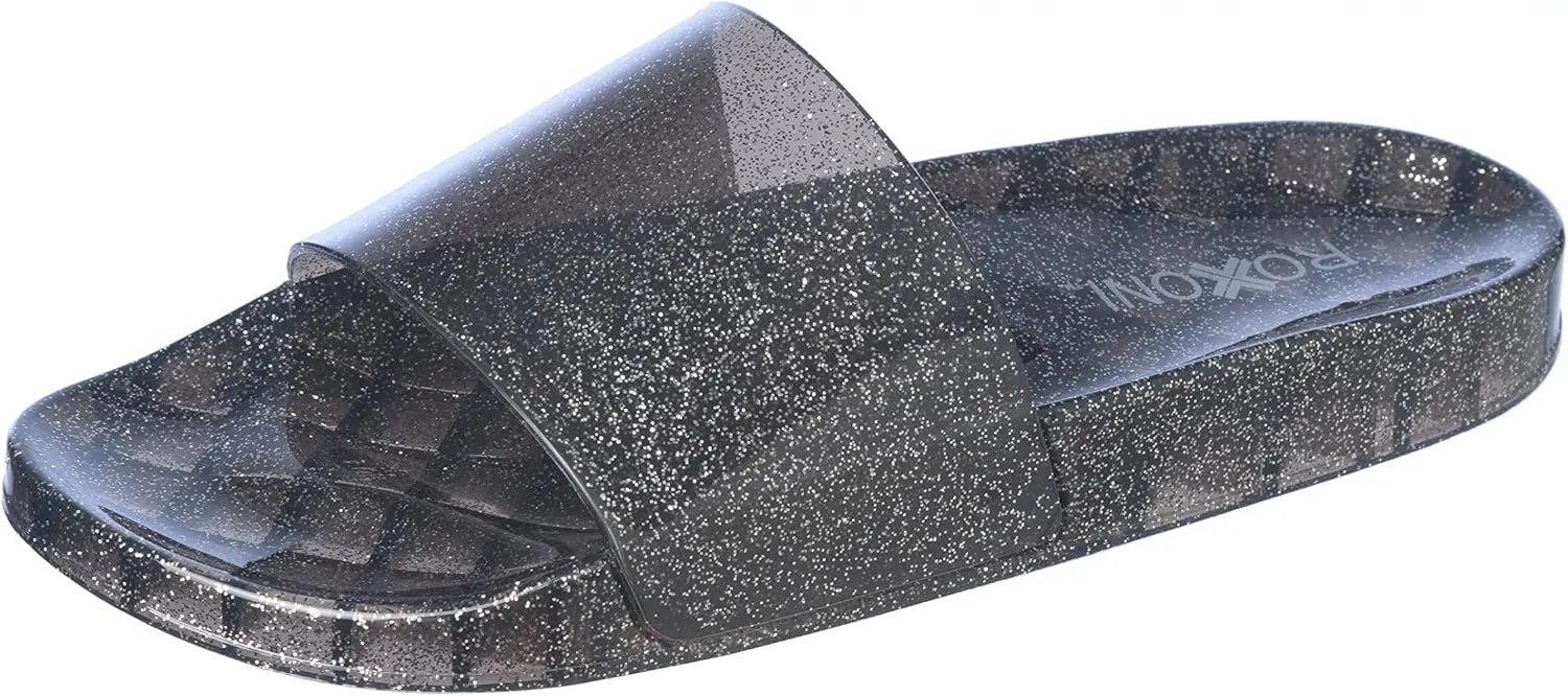 Roxoni Women's Summer Flip Flop Open Toe Jelly Glitter Slide Sandal Slippers