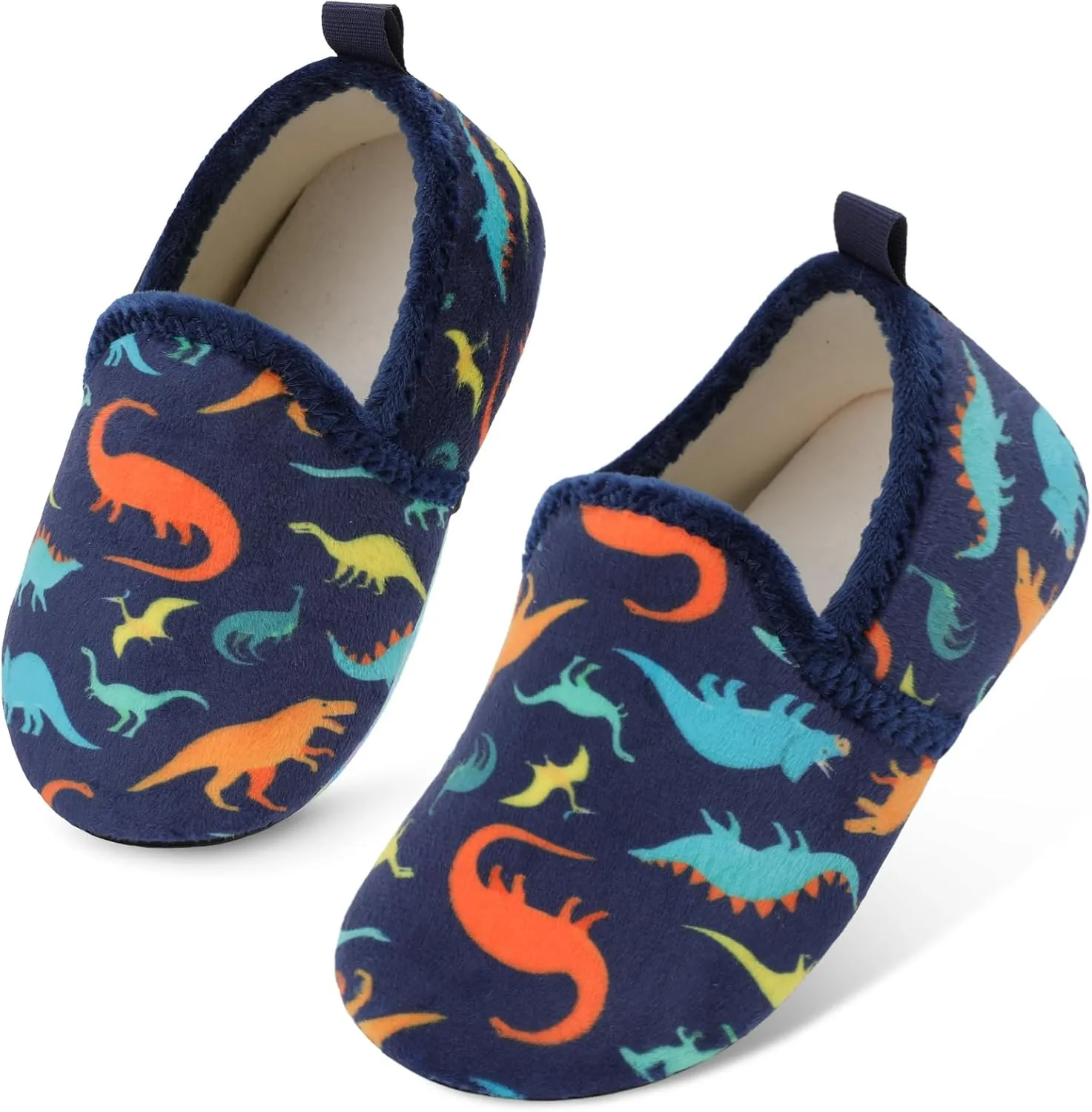 Scurtain Unisex Big Kids Little Kids Slippers Socks Artificial Woolen Slippers with Non-slip Rubber Sole for Big Boys Girls Little Boys Girls