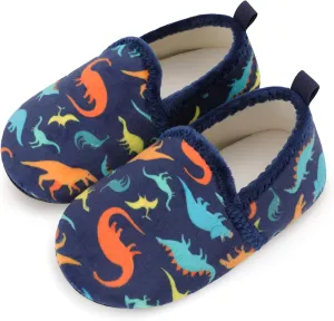 Scurtain Unisex Big Kids Little Kids Slippers Socks Artificial Woolen Slippers with Non-slip Rubber Sole for Big Boys Girls Little Boys Girls
