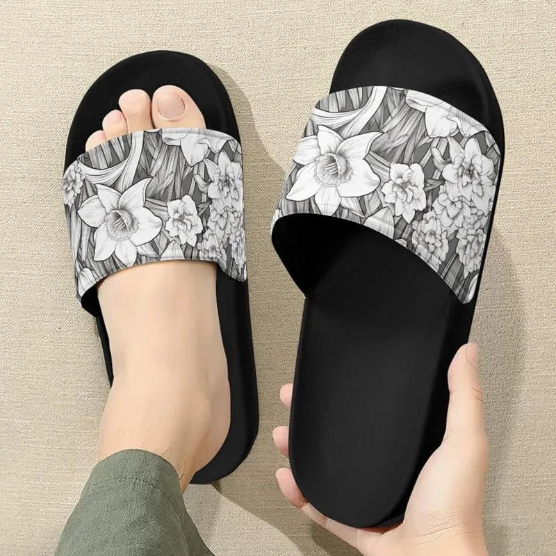 Semioury Van Gogh Summer Slippers Skull Butterfly Moroccan Tiles Travel Soft Comfy Thick Shoes Beach Sandal Bathroom Slipper