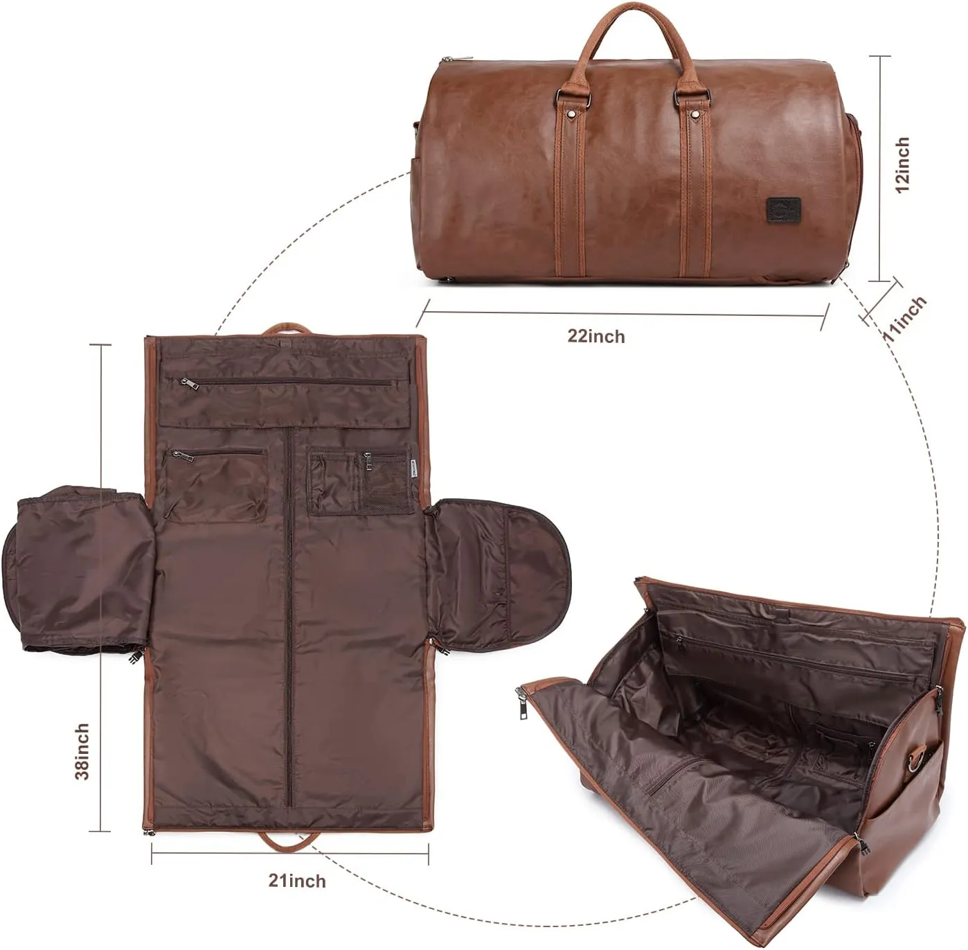 seyfocnia Convertible Travel Garment Bag,Carry on Garment Duffel Bag for Men Women - 2 in 1 Hanging Suitcase Suit Business Travel Bag
