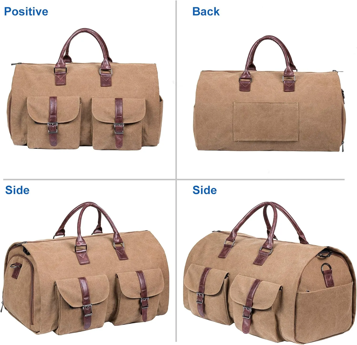 seyfocnia Convertible Travel Garment Bag,Carry on Garment Duffel Bag for Men Women - 2 in 1 Hanging Suitcase Suit Business Travel Bag
