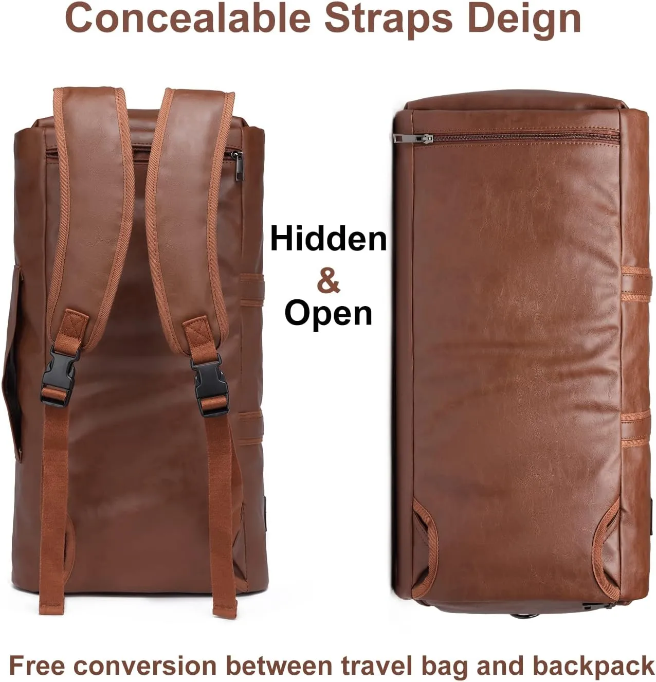 seyfocnia Convertible Travel Garment Bag,Carry on Garment Duffel Bag for Men Women - 2 in 1 Hanging Suitcase Suit Business Travel Bag