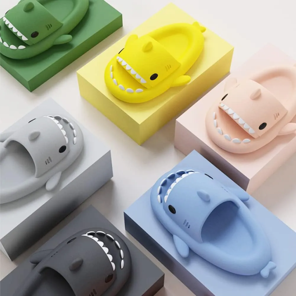 Shark Slides Kids, Cute Shark Cloud Slippers for Boys & Girls, Anti-Slip Novelty Open Toe Slides for Summer