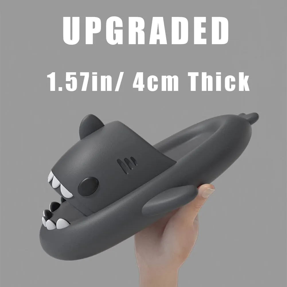 Shark Slides Kids, Cute Shark Cloud Slippers for Boys & Girls, Anti-Slip Novelty Open Toe Slides for Summer