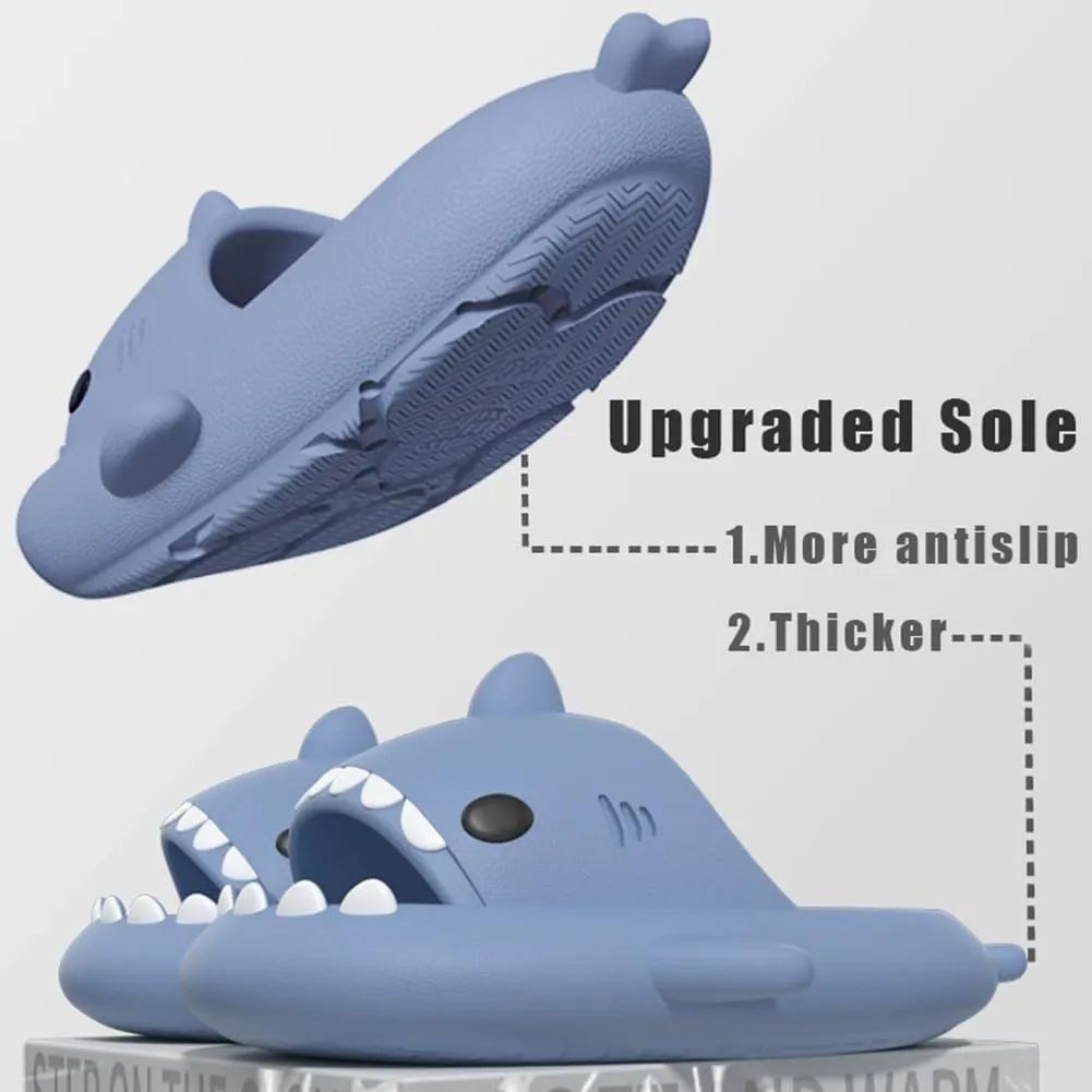 Shark Slides Kids, Cute Shark Cloud Slippers for Boys & Girls, Anti-Slip Novelty Open Toe Slides for Summer