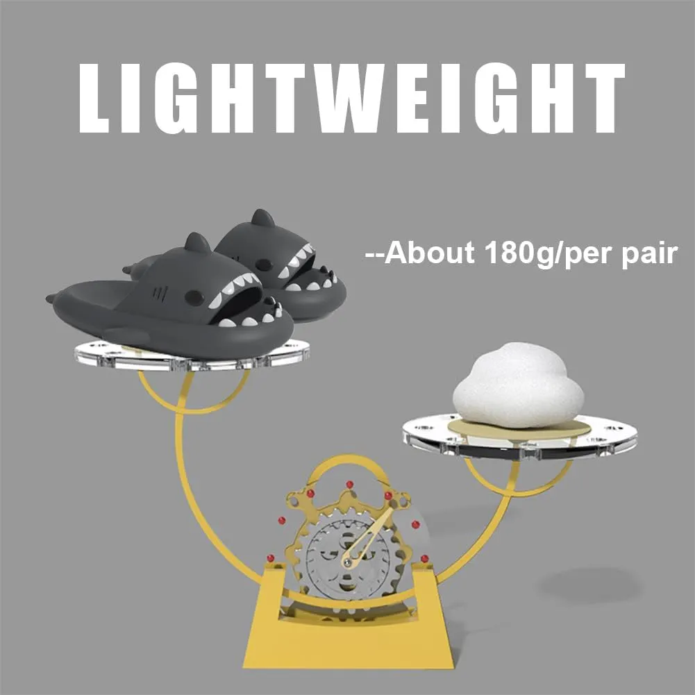Shark Slides Kids, Cute Shark Cloud Slippers for Boys & Girls, Anti-Slip Novelty Open Toe Slides for Summer