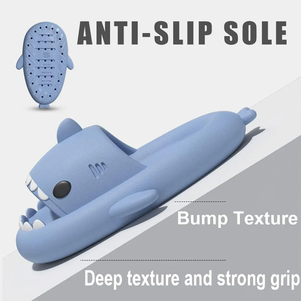 Shark Slides Kids, Cute Shark Cloud Slippers for Boys & Girls, Anti-Slip Novelty Open Toe Slides for Summer