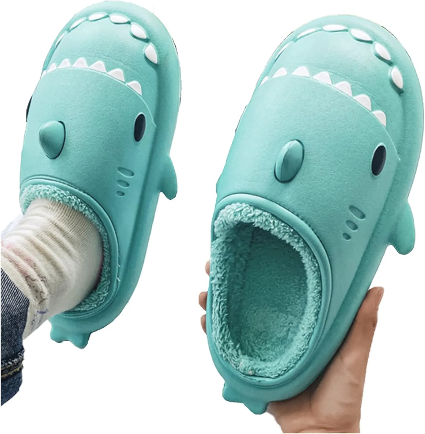 Shark Slippers For Women Men Cozy Funny Fuzzy Slippers For Women Bedroom Slippers House Shoes Slippers Cute Animal Non Slip Warm Slippers For Fall and Winter Indoor Outdoor