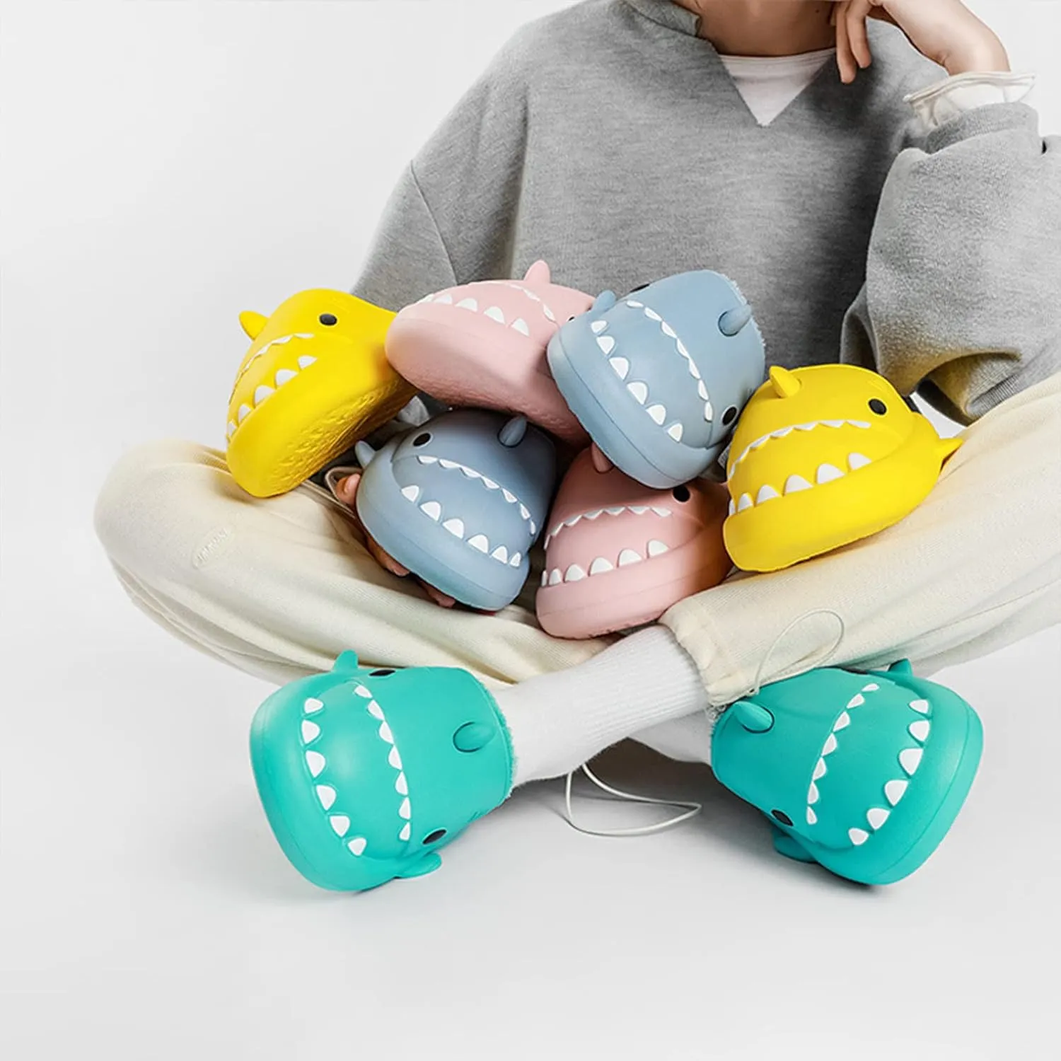 Shark Slippers For Women Men Cozy Funny Fuzzy Slippers For Women Bedroom Slippers House Shoes Slippers Cute Animal Non Slip Warm Slippers For Fall and Winter Indoor Outdoor