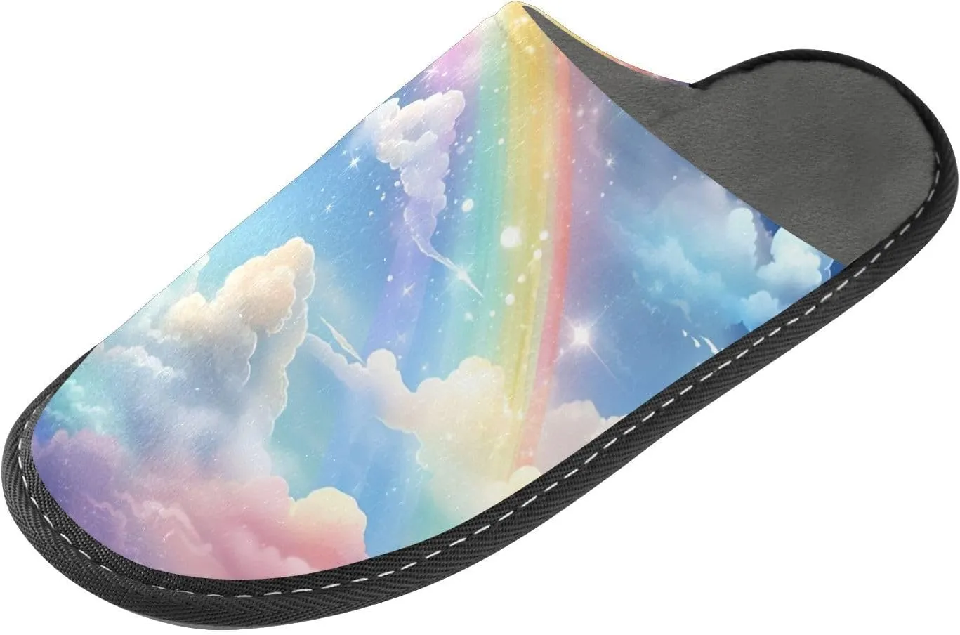 Shine Clouds Rainbow House Slippers for Women Men Non-Slip Bridesmaid Slipper