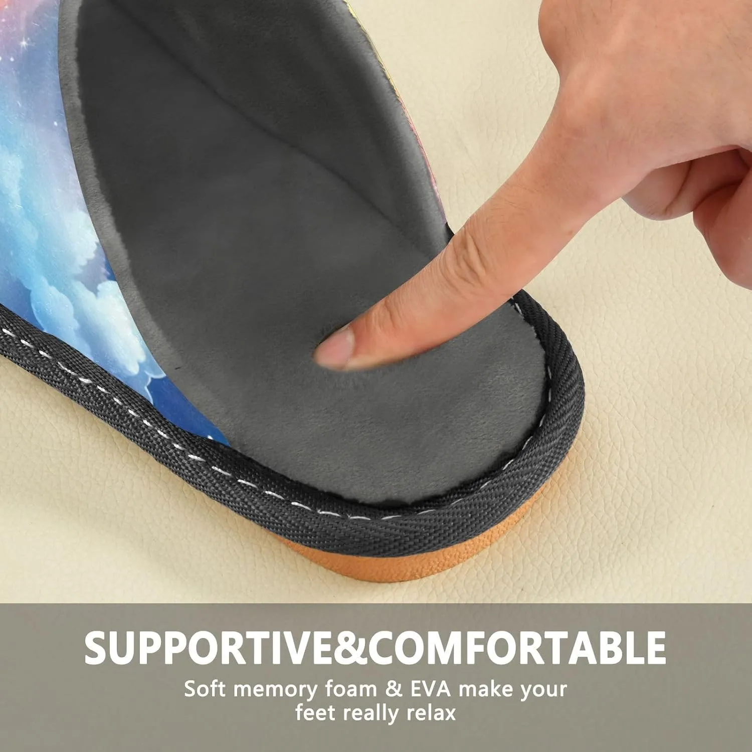 Shine Clouds Rainbow House Slippers for Women Men Non-Slip Bridesmaid Slipper