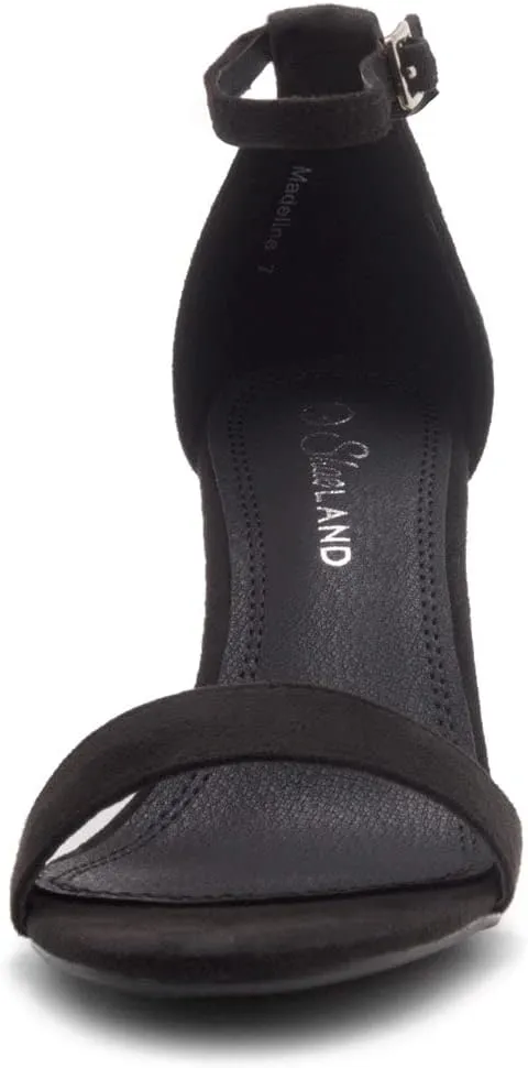 Shoe Land Women's Low Heels - 3-Inch Chunky Block Heeled Sandals with Ankle Strap | Open Toe Short Heels | Comfy Dressy Strappy Sandals for Wedding, Prom, Office