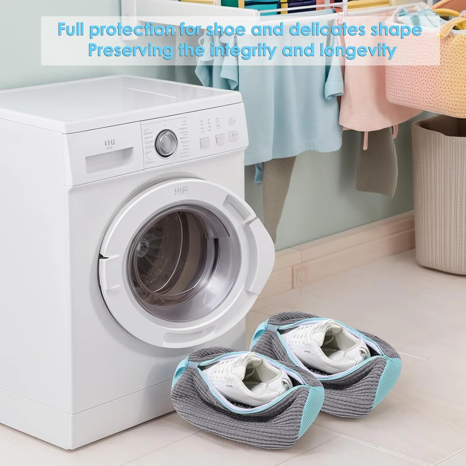Shoe Washing Bag for Washing Machine I Laundry Shoe Bag For Washer Dryer I Reusable Shoe Washing Bag