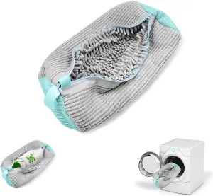 Shoe Washing Machine Bag, Laundry Shoe Bag for Washer and Dryer, 360° Wrap-Around Shoe Cleaning Bag, Reusable Shoe Washing Bag for All Shoe Types & Sizes(1, Grey)