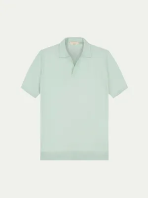 Shortsleeve Buttonless Polo Light Aqua