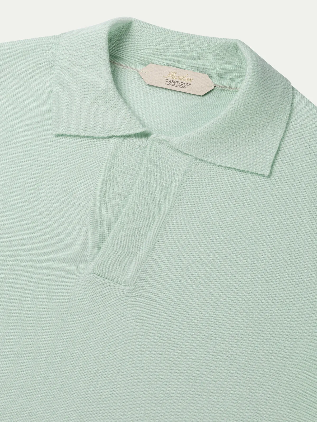 Shortsleeve Buttonless Polo Light Aqua