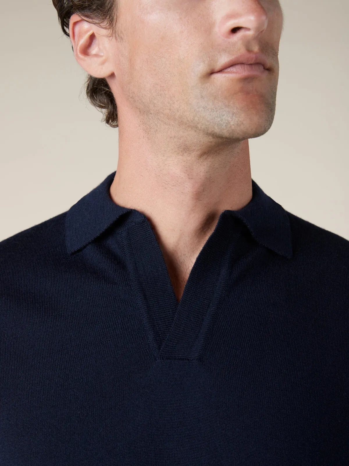 Shortsleeve Buttonless Polo Navy