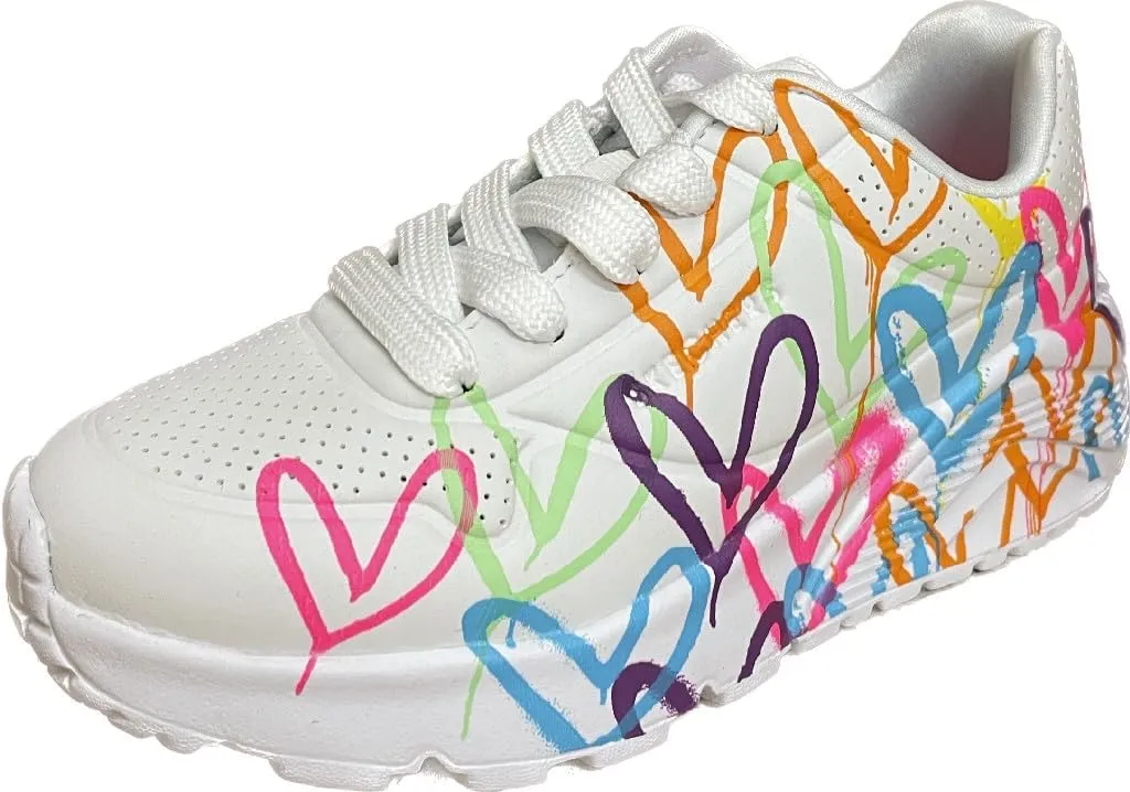 Skechers Girls' Uno Lite spread the Love