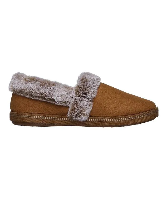 SKECHERS LADIES SLIPPER COSY CAMPFIRE-TAN