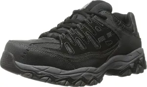 Skechers Men's Cankton Steel Toe Construction Shoe – Electrical Hazard Rated, Memory Foam, Black/Charcoal, 8.5 Wide