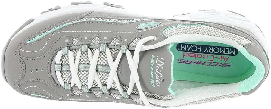 Skechers Women's D'Lites-Life Saver Memory Foam Lace-up Sneaker