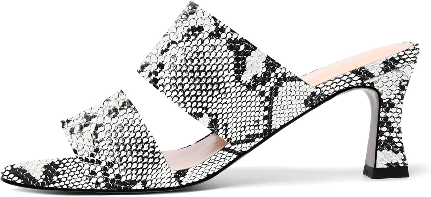 SKYSTERRY Women's Patent Open Toe Round Toe Dress Office Slip On Spool Mid Heel Pumps Shoes 2.5 Inch