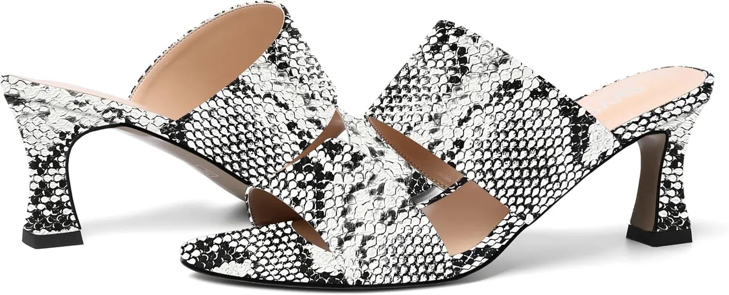 SKYSTERRY Women's Patent Open Toe Round Toe Dress Office Slip On Spool Mid Heel Pumps Shoes 2.5 Inch