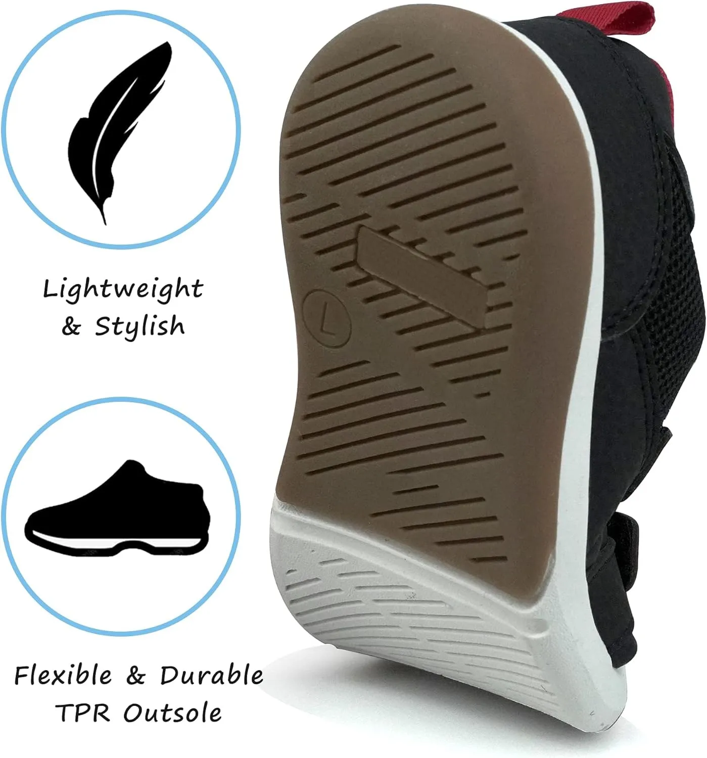 SKYWHEEL Toddler Boys Girls Tennis Shoes Kids Slip On Barefoot Shoes Wide Casual Walking Running Sneakers for Little Kids