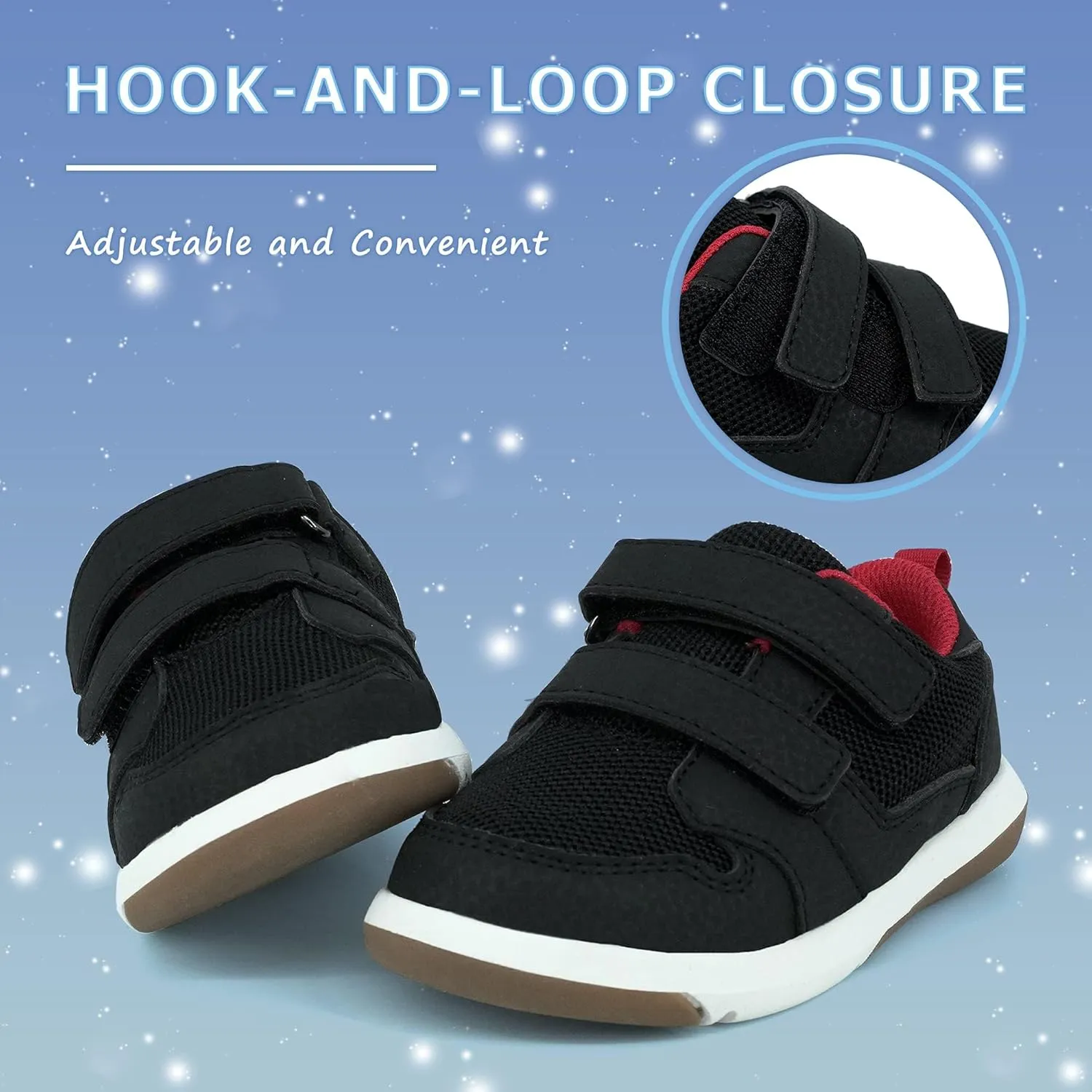 SKYWHEEL Toddler Boys Girls Tennis Shoes Kids Slip On Barefoot Shoes Wide Casual Walking Running Sneakers for Little Kids