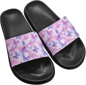 Slip On Shower Shoes Comfort Couple Slippers Classic Quick Drying Pool Beach Walking Sandals for Dating Size 5-12.5 Black Sole