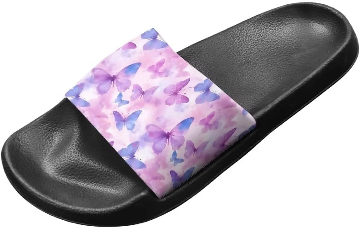 Slip On Shower Shoes Comfort Couple Slippers Classic Quick Drying Pool Beach Walking Sandals for Dating Size 5-12.5 Black Sole