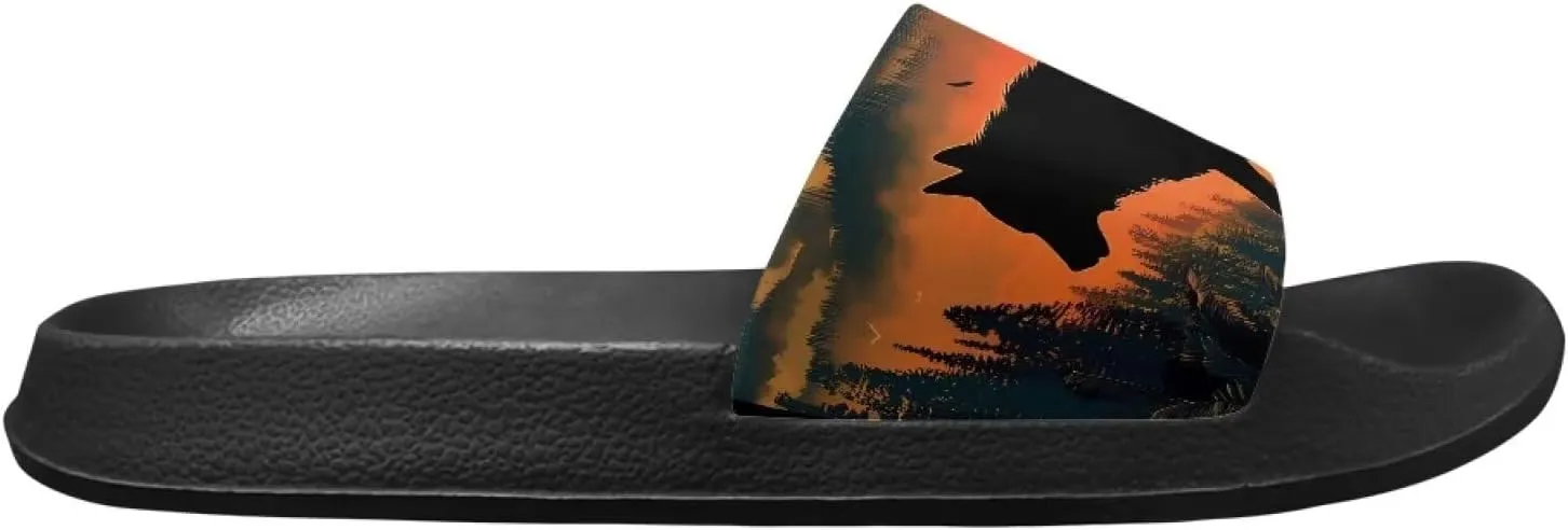 Slip On Shower Shoes Comfort Couple Slippers Classic Quick Drying Pool Beach Walking Sandals for Dating Size 5-12.5 Black Sole