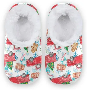 Slipper for Women and Men Fuzzy Memory Foam Soft House Shoes Anti-Skid Sole Coral Fleece House Slipper Beagle Dog On Brown M-XXL