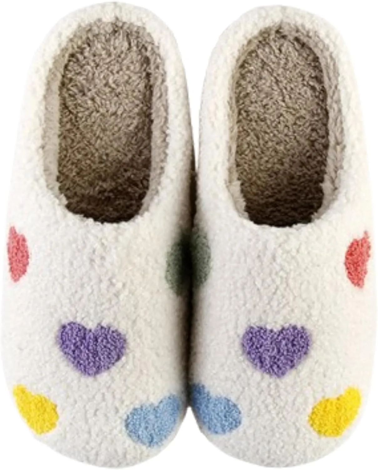 Slippers Women Fuzzy Valentines House Rose Heart Bedroom Platform Fleece Slipper Indoor Couple Warm Cozy Winter Home Non Slip Wool Lined Shoes