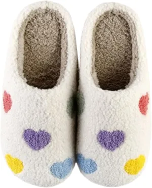 Slippers Women Fuzzy Valentines House Rose Heart Bedroom Platform Fleece Slipper Indoor Couple Warm Cozy Winter Home Non Slip Wool Lined Shoes